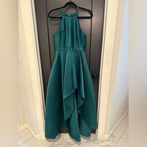 Lulu's Teal Halter Prom Dress